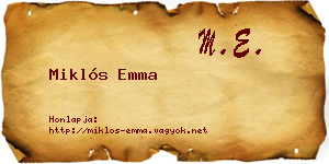 Miklós Emma névjegykártya