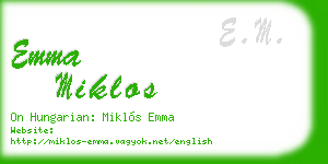emma miklos business card